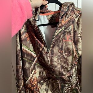 Women’s camo fleece sweater